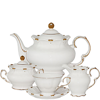 1771 Сервіз чайний 15пр. (чашка-220мл, блюдце-14см) Снігова королева (білий з золотом)