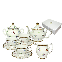 022-15-04 Набір чайний 15пр. Шантильї (чайник - 1,2 л, чаша - 200мл, блюдце - 16см, молочник - 300мл,