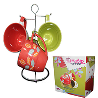 1466-1 Набір 4 чашки на стійці 450мл