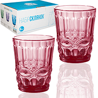 9453 Набір склянок 6шт. Вінтаж 280мл бордо