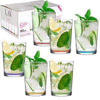 7-039 Набір склянок Колірне дно 520мл