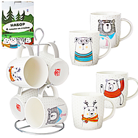 021-04-08 Набір 4 чашки на стійці Bear style 330 мл