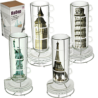 021-08-03 Набір 4 чашки(180мл) + 4 блюдця(13см) Міста