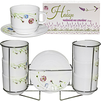 30080-110 Набір чайний 12пр. Весняні квіти на стійці (250мл)