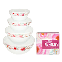 30054-005 Набір ємностей для зберігання продуктів з кришкою 4шт (7', 6', 5', 4,2') Версаль