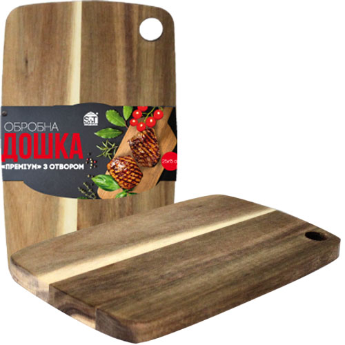 8856 Дошка обробна з отвором Преміум (акація) 30*20*1,5 см