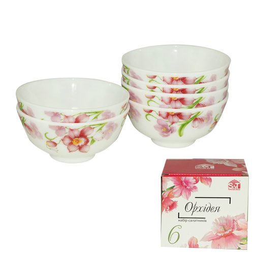 30069-001 Набір салатників 6шт (6шт-4,5' ) 'Орхідея'