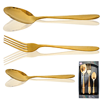 30502-44 Набір столових приладів 18шт (6 виделок, 6 ложок, 6 десертних ложок) Golden Family-4