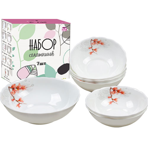 30097-16003 Набір салатників 7шт (1шт-8', 6шт-6') 'Айва оранж'