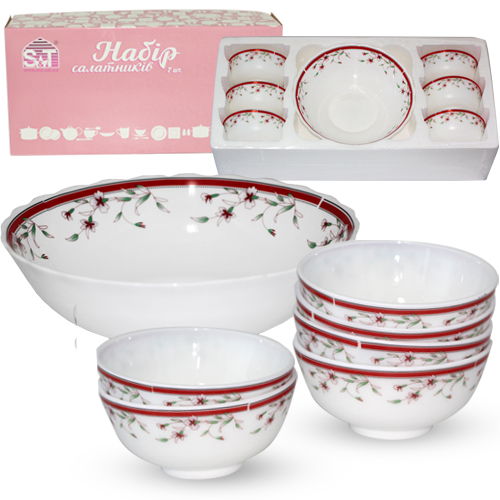 30056-1248 Набір салатників 7шт(1шт-8' ,6шт-4,5' ) Польові квіти