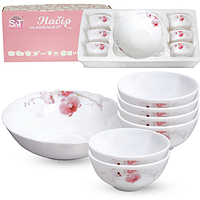 30056 Набір салатників 7шт (1шт-8;6шт-4,5) Рожева орхідея 61099