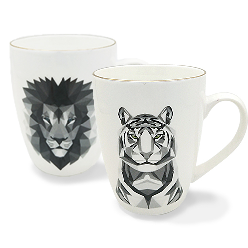 052-350-10 Чашка Графіка тварини Золото Мікс 350мл