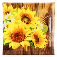 307-2 Тарілка квадр 10' - 25см (Ф'южн соняшник)