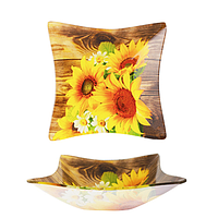 384-2 Салатник квадр 6' - 20см (Ф'южн соняшник)