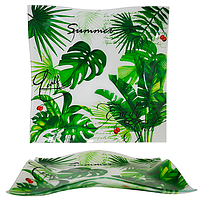 307 Тарілка квадрат 10' - 25 см Елегант (Листя)