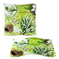 306 Тарілка квадрат 8'-20 см Елегант (Конвалії)