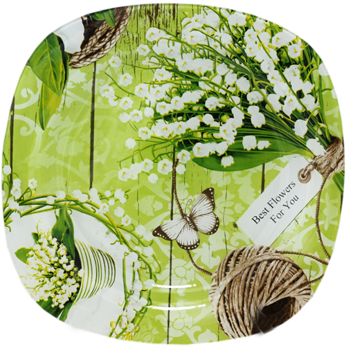 3716 Тарілка квадратна 25*25см (Конвалії)