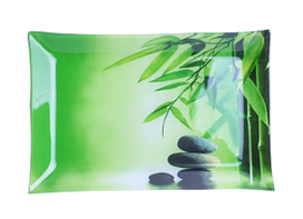 381 Тарілка прямоуг. (25*15см) Зелений бамбук