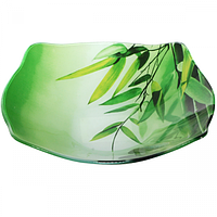 393 Салатник квадратний з круглими краями малий.(16.5*16.5*5.5 см) (Зелений бамбук)