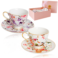 2046 Чашка з блюдцем 2пр (чашка-200мл, блюдце-15см) Райський сад