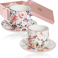 2048 Чашка з блюдцем 2пр (чашка-470мл, блюдце-16,5 см) Райський сад