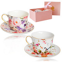 2049 Чашка з блюдцем 2пр (чашка-400мл, блюдце-16,5 см) Райський сад