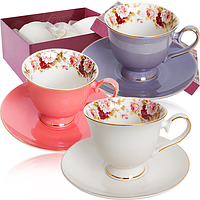 2357 Чашка з блюдцем 2пр (чашка-200мл, блюдце-15см) Перламутр