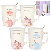 20627 Чашка з кришкою і ложкою Unicorn 400мл