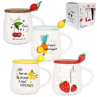 20624 Чашка з кришкою і ложкою Фрутті 400мл