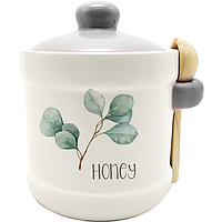 700-04-16 Банку для меду з дерев'яною ложкою 'Флора' (13*12см, про-м 450мл)