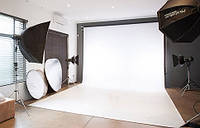 Білий Вініловий фото фон PhotoProoF 3х7 метрів, Справжній Вініловий фотофон для фотостудії купити