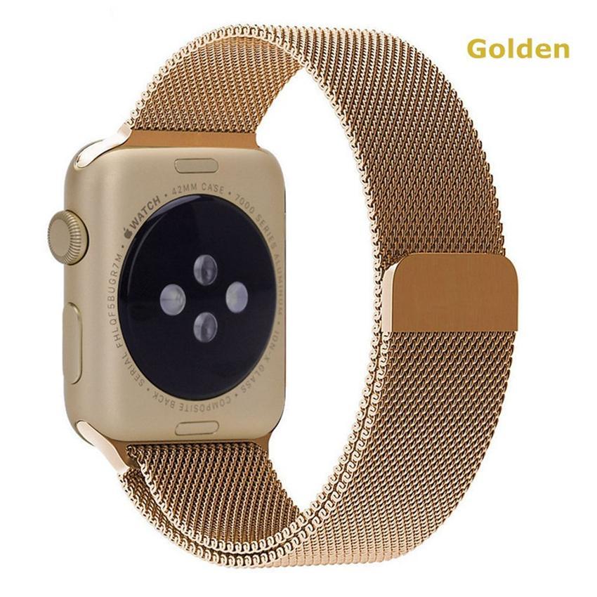 Ремінці, ремінець, браслети для apple watch, iwatch milanese loop, міланська петля 38/40/42/44 мм золотистий