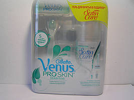 Набір жіночого для гоління Gillette Venus Proskin (Жиллет Станок + 1касета + Satin Care Гель 75мл) термін!