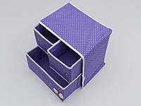 Шкафчик-органайзер на 3 отделения фиолетового цвета Ш 30*Д 28*В 22 см