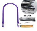 Лобзик ручний, трубчастий + 50 Пилок (125мм) для уроків праці в школі, фото 3