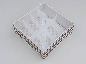 Органайзер 32*32*12 см, на 8 відділень, для зберігання дрібних предметів одягу коричневого кольору (трикутники)