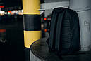 Рюкзак "Матрац" з білим логотипом. Колір: чорний меланж, фото 4