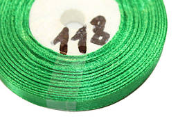 Стрічка атласна 1 см/23м (118) Зелена