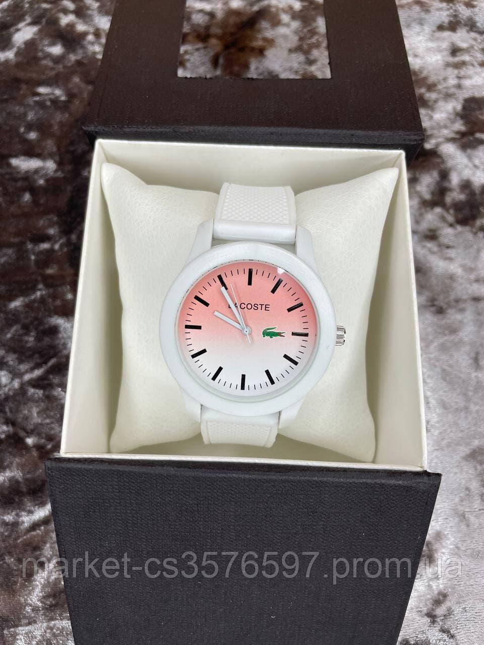Стильні білі годинники з силіконовим браслетом код: 1206