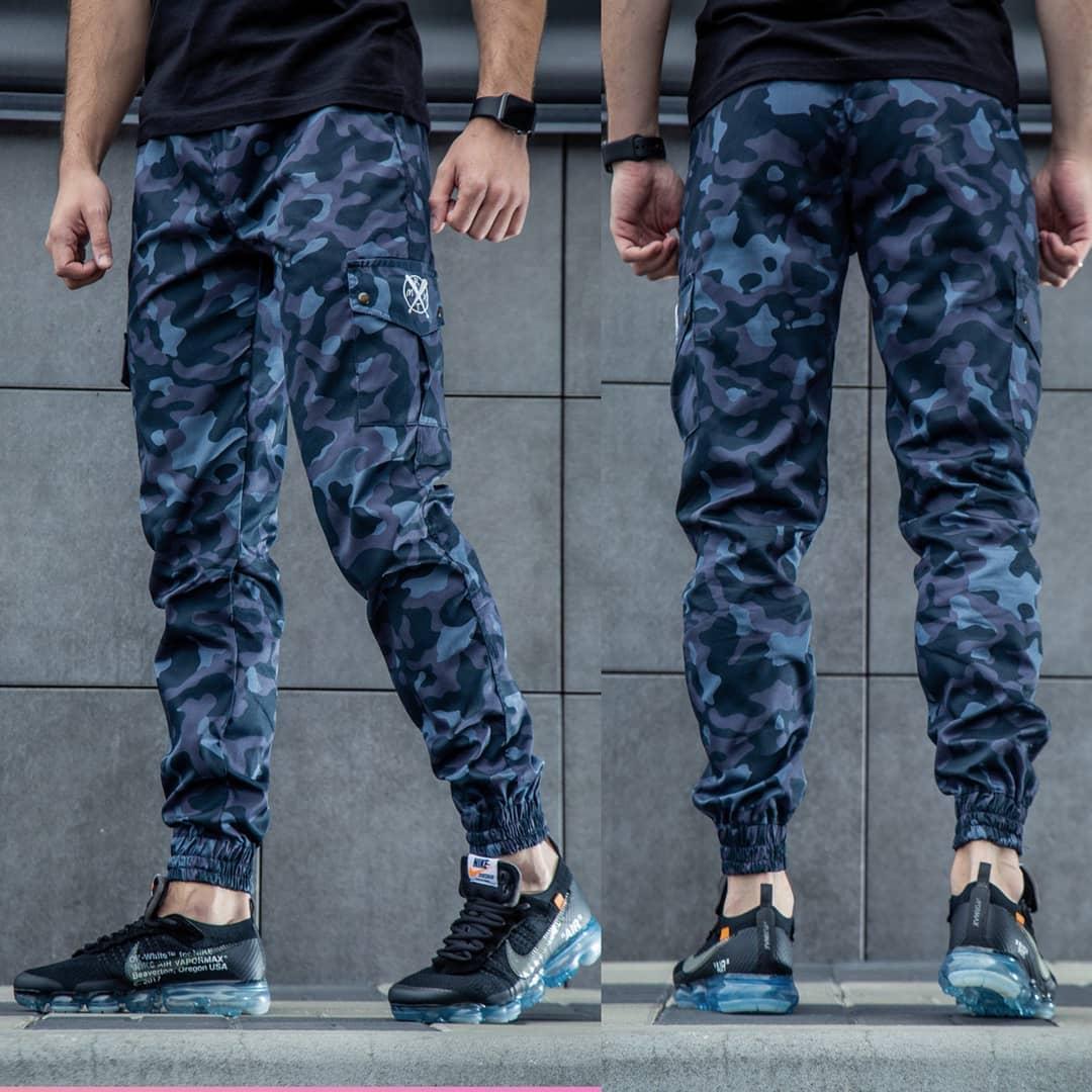 Штани з кишенями карго беркут, штани Cargo "REXTIM" Criminal dark blue camo