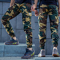 Камуфляжні штани з кишенями вудкамо, штани Cargo "REXTIM" Woodland Camo