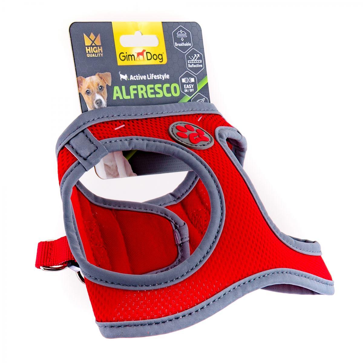 Шлея для собак GimDog Alfresco неопрен XS 34-36 см, червоний