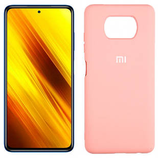 Чохол Silicone Case full для Xiaomi Poco X3 Pink Sand