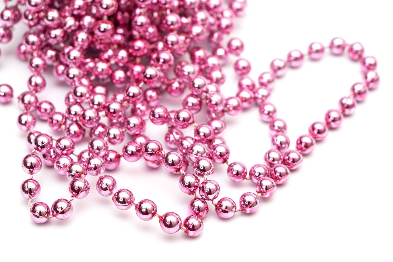 Намисто на ялинку, пластик 6 мм/6 м, рожевий, пластик (250539), фото 1