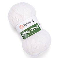 YarnArt MOHAIR TRENDY (Мохер Тренді) № 101 Білий (Пряжа мохер, нитки для в'язання)