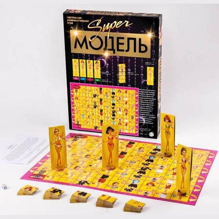 Настільна гра для дітей Супер модель Danko Toys розважальна карткова гра бродилка для дівчаток, фото 3