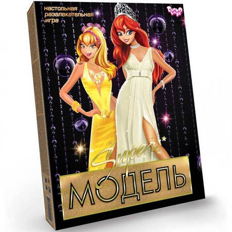 Настільна гра для дітей Супер модель Danko Toys розважальна карткова гра бродилка для дівчаток, фото 1
