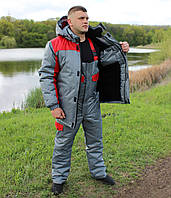 Зимовий робочий костюм "Шторм" оксфорд сірий з червоним