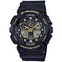 Часы наручные G-SHOCK GA-100B (Black Yellow) | Мужские наручные часы (sw034-LVR)