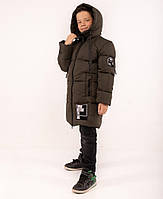 Зимове тепле пальто на хлопчика zkm-7 розміри 140